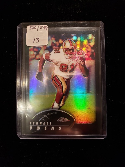 Terrell Owens 49ers Topps Chrome Black Parallel Numbered 386/599