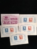 United States U.S. Mint Stamps Lot Of 5 Assorted Mint Souvenir Sheets