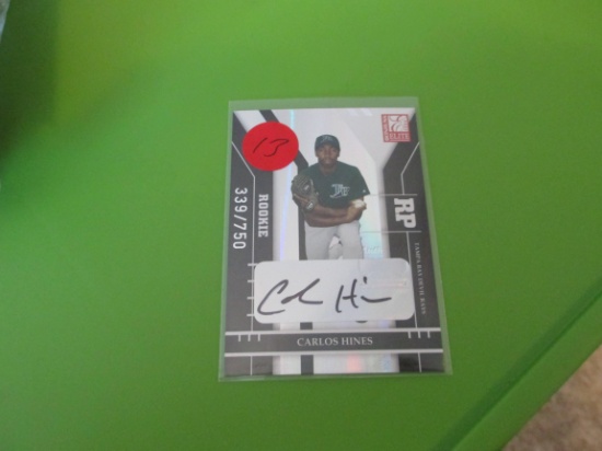 Carlos Hines Signiture Cand Numbered Card 339/750