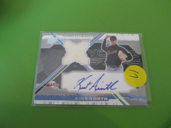 Kurt Ainsworth Jersey And Signiture Card And Numbered 784/1460