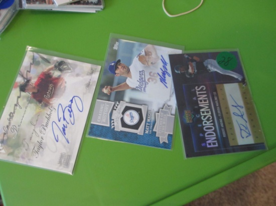 Lot Of 3 Baseball Signiture Cards