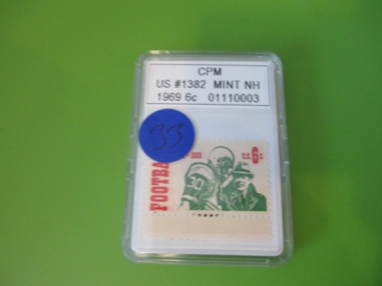 Cpm Graded Us #1382 Mint Nh 1969 6c Football Stamp