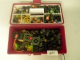 TOOL BOX FILLED WITH MISC TINY HELMENTS