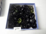 BOX OF BLACK & GREEN HELMENTS