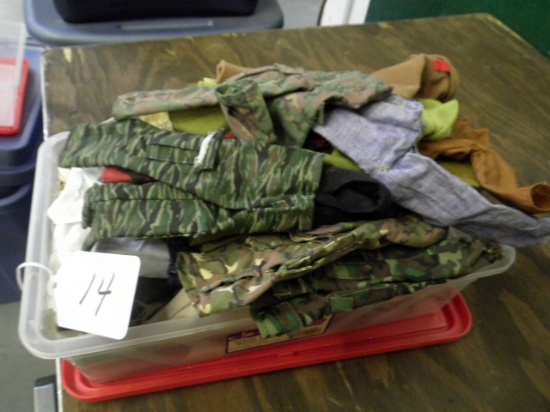 TUB OF GI JOE CLOTHES AND OTHERS