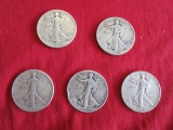 (5) WALKING LIBERTY HALF DOLLAR