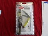 CASE MED STOCKMAN YELLOW HANDLE 3 BLADE, NEW