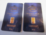 (2) HALF GRAM GOLD PIECES 999.9 FINE GOLD