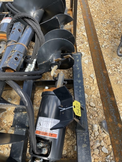 Skid Steer Post Hole Digger w/ 2 Augers