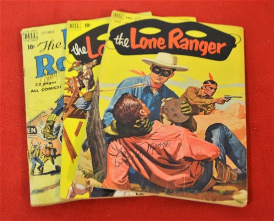 3 Signed "The Lone Ranger" comics