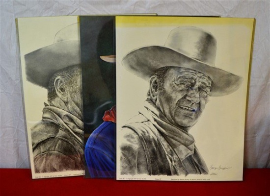 3 John Wayne Portrait Prints