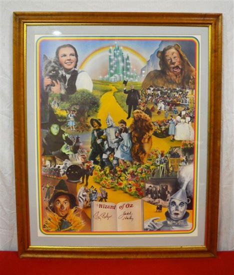 The Wizard of Oz Poster Signed Ray Bolger and Jack Haley