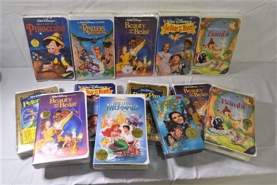 13 Unopened VHS Tapes 1 MGM, 12 Walt Disney