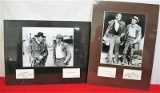 2- John Wayne Mounted Pictures w/signed Business Card
