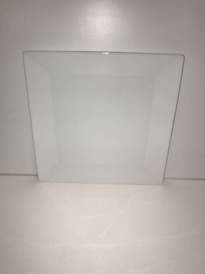 10.75" square white plate - new