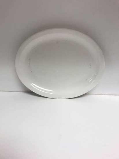 Oval white plate