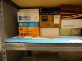 OFFICE SUPPLIES, PAID STAMPS, ENVELOPES, CLIPS ACC FILES  X1 SHELF