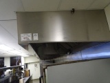 S/S VENT HOODS 4 SECTIONS W/ANSUL FIRE SYSTEM & BACK SPLASH FROM CEILING DOWN