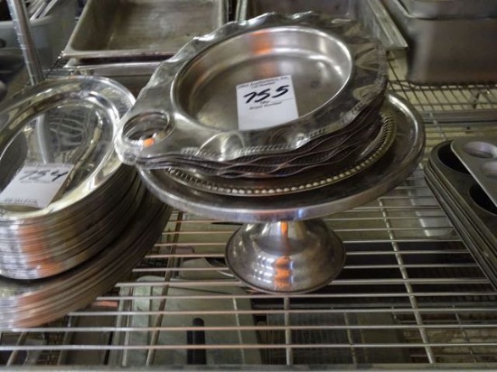 S/S CAKE STAND, S/S DIPPING BOWLS (X7)