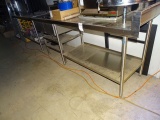 S/S 2 BAY SINK W/15’ APX TABLE