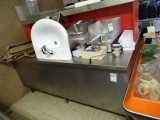 S/S TABLE W/SHELVES & STORAGE