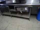 S/S WORK TABLE W/DRAWER & STEP DOWN FOR MIXER 9’