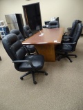 CONFERENCE TABLE W/6 LEATHER CHAIRS
