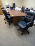 CONFERENCE TABLE W/6 LEATHER CHAIRS