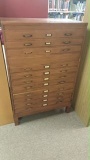 ANTIQUE MAP CABINET W/LOTS OF MAPS