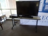 46” VIZIO TV W/BOSE SPEAKER SYSTEM & SONY DVD VHS & CASTERED TABLE