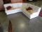 OFF WHITE 3 PIECE LEATHER SECTIONAL