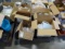 WINE GLASSES, ART PIECES, CAST IRON SKILLETS, 3 CHEESE KNIVES, BUNT CAKE PAN, PYREX PAN & MISC