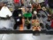DECORATIVE PIECE, BOWL, MASK, LAMP, ELEPHANT, WICKER BASKET, GLASS BOTTLES & MISC