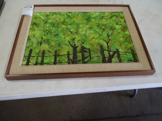 ART  CANVAS  GREEN TREES ARTISTS MATERIAL GRUMBACHER