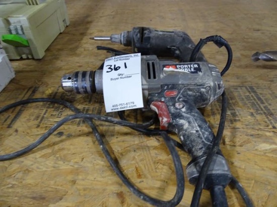PORTER CABLE DRILL MD: PC700D & BLACK & DECKER SCREW GUN MD: 2034 (X2)
