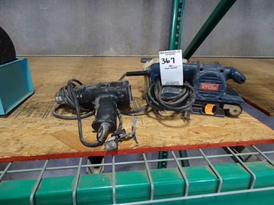 RYOBI SANDER MD: BE318 & BLACK & DECKER DUAL HEAD GUN (X2)
