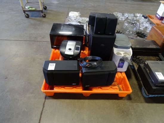 BOSE SPEAKERS, POLK AUDIO SPEAKERS, KEURIG, RIVAL MICROWAVE & TRAVEL COOLER