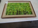 ART  CANVAS  GREEN TREES ARTISTS MATERIAL GRUMBACHER
