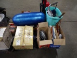 DIRT DEVIL VACUUM, UMBRELLAS, LAUNDRY BASKET, PLASTIC & WOOD HANGERS,