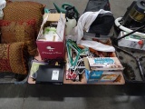 SONY DVD PLAYER, MUSIC CD’S, SHOE POLISH KIT, SPRAYER, WATER CANS, DECORATIVE BOWL & MISC