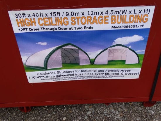 New High Ceiling Storage Building W 12 Drive Throught Door