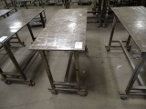 STEEL CASTERED TABLE 48” X 20”