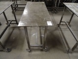 STEEL CASTERED TABLE 48” X 20”