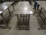 STEEL CASTERED TABLE 48” X 20”