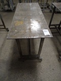 STEEL CASTERED TABLE 48” X 20”