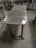 STEEL CASTERED TABLE 48” X 20”