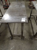 STEEL CASTERED TABLE 48” X 20”