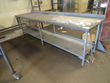 METAL WORK TABLE 116” X 31”