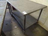 METAL WORK BENCH CASTERED 60” X 36”