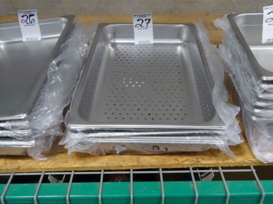 NEW FULL SIZE 2 1/2" DEEP PERFORATED STEAM PANS (X6)